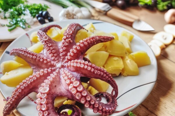 Octopus salad with potatoes