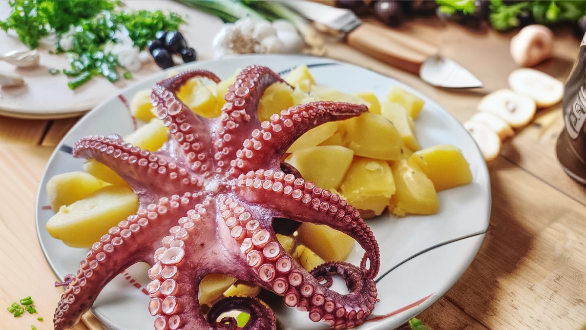 Octopus salad with potatoes