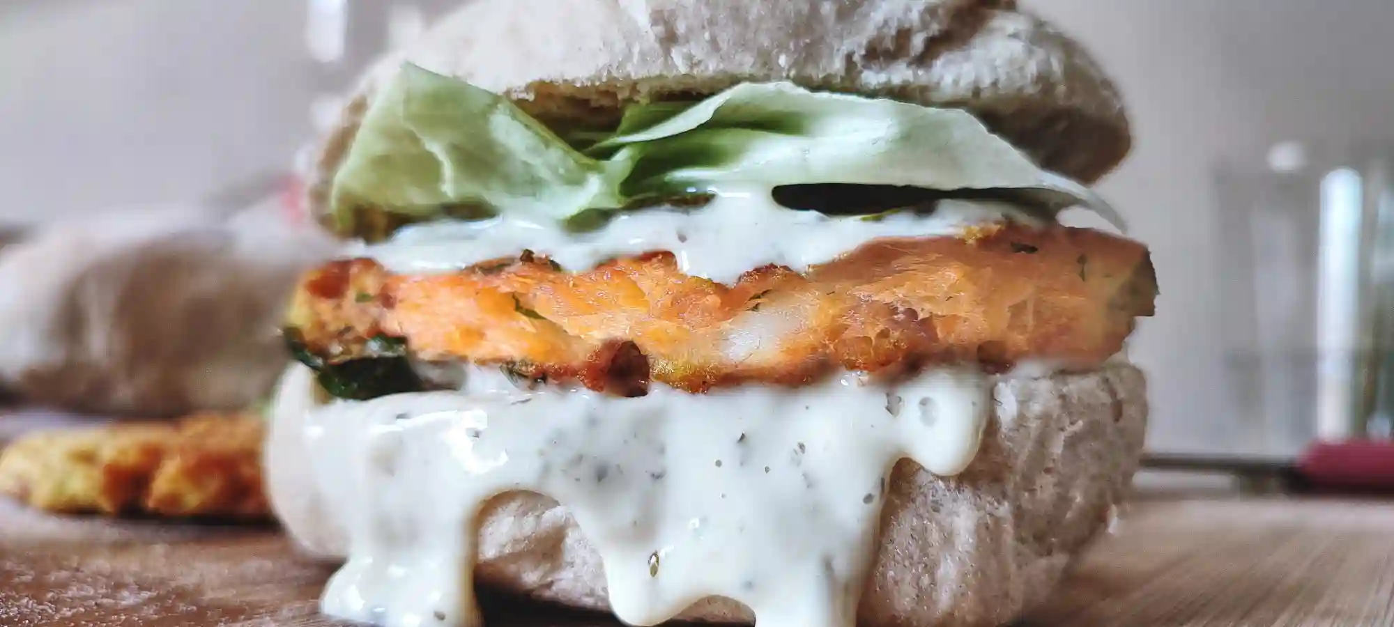 Amazing Homemade Salmon Burger With Tartar Sauce