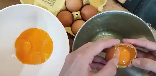 Separate the yolks from the whites.