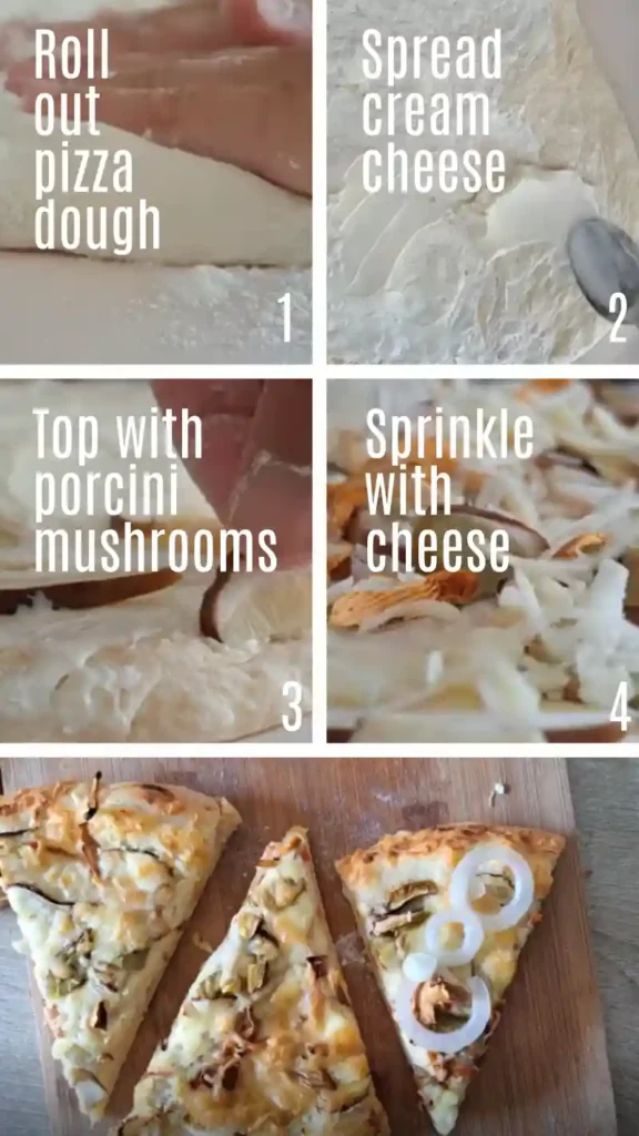 Summary in pictures of Porcini Pizza Recipe