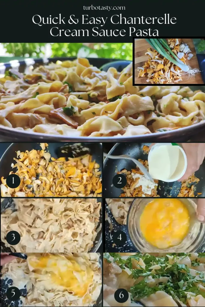 Step by Step Guide to make Chanterelle Cream Sauce Pasta