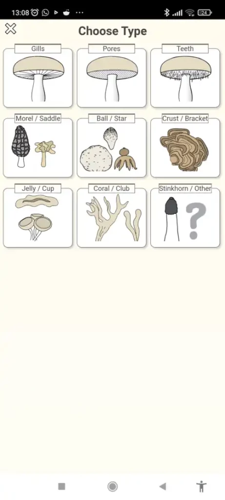 Mushroom characteristics screen in schroomify mushroom foraging app review