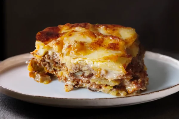 Porcini and Potato Moussaka with Bolognese