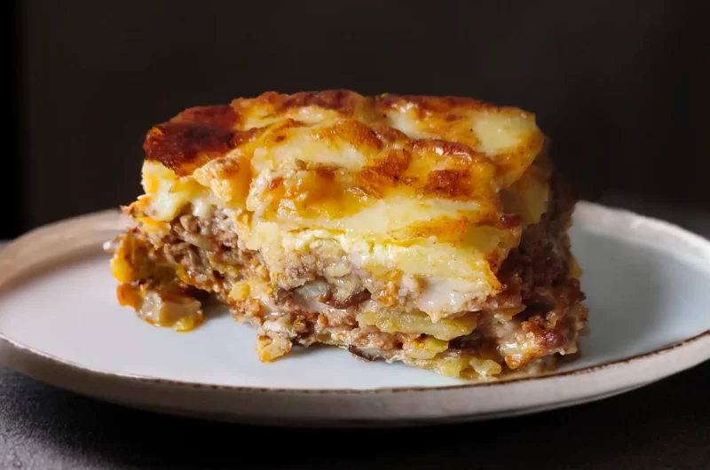 Porcini and Potato Moussaka with Bolognese