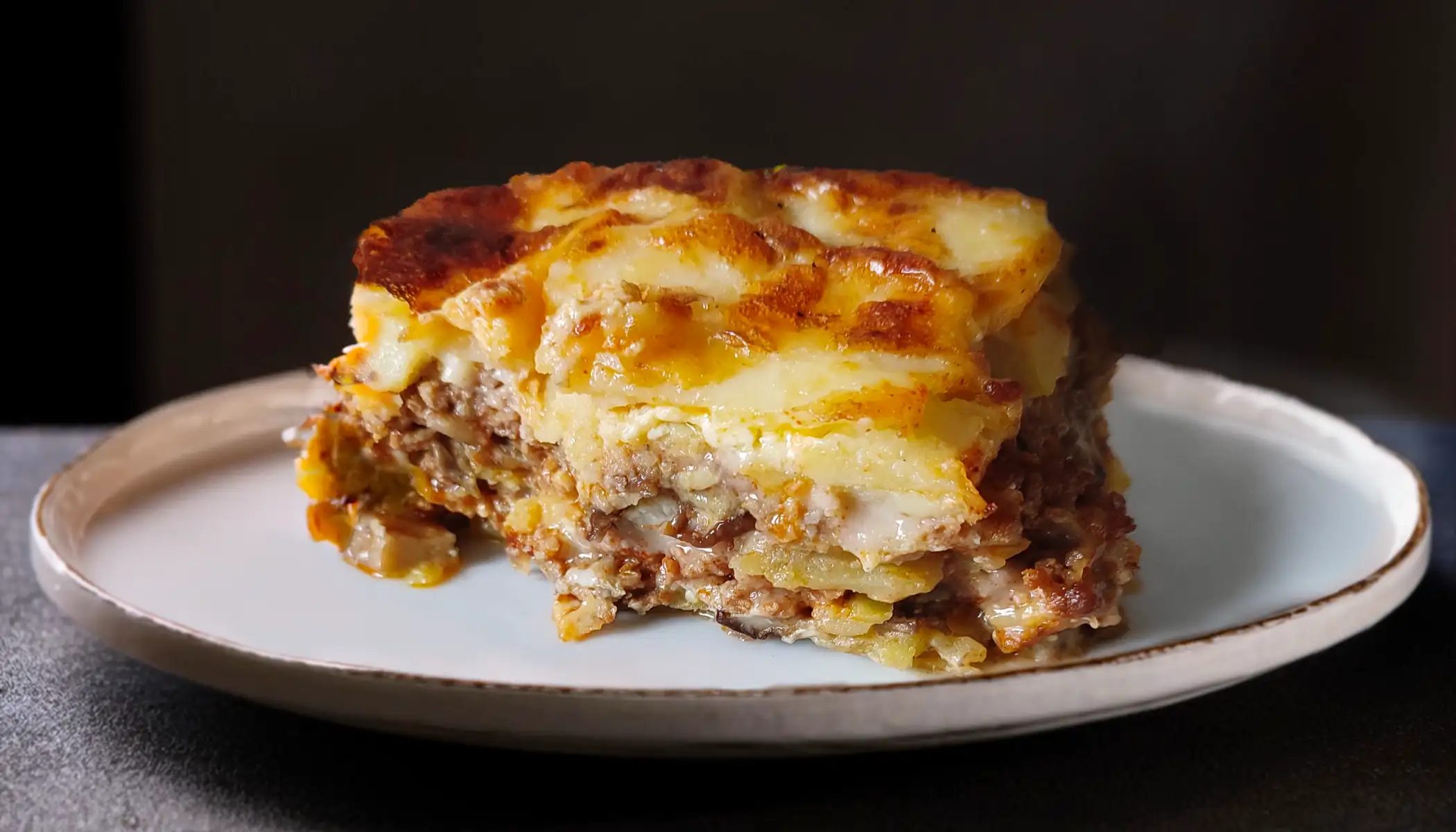 Porcini and Potato Moussaka with Bolognese