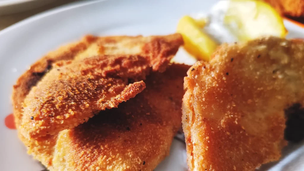 Celeriac Schnitzel served on a plate