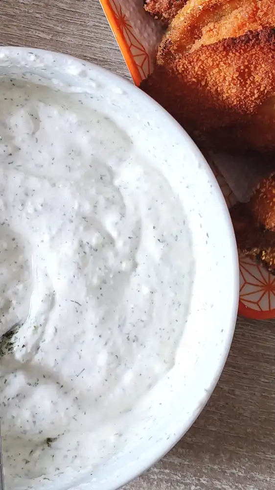 Dill Dip served with Celeriac Schnitzel