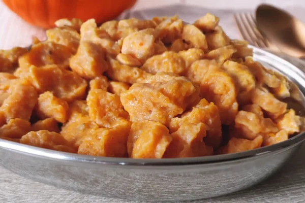 No-Knead Pumpkin Gnocchi served on a table