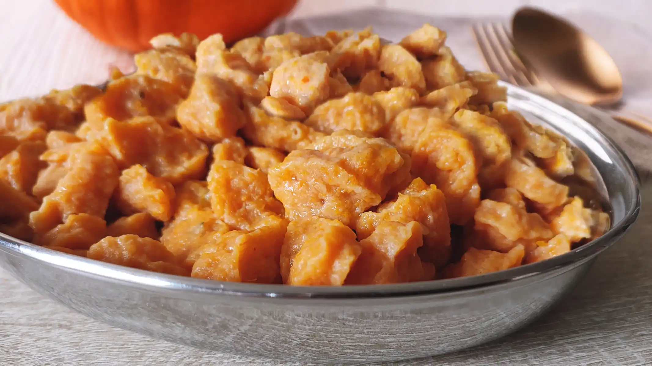 No-Knead Pumpkin Gnocchi served on a table