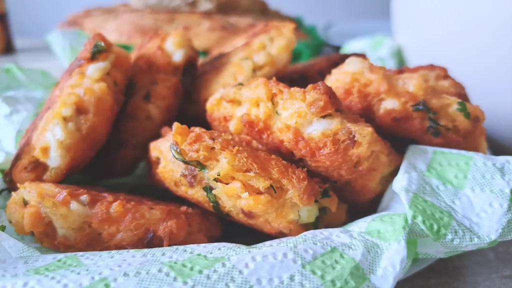 Salmon Croquettes with Fresh Salmon Served on a plate