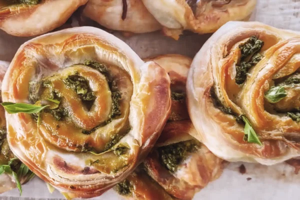 Homemade Pesto Pinwheels - Puff Pastry