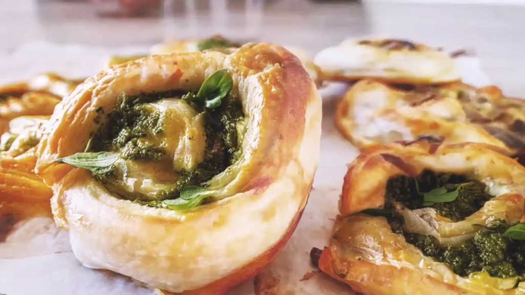 Homemade Pesto Pinwheels - Puff Pastry