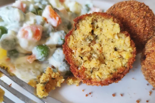 Tuna Potato Falafel Served with Mayo Salad