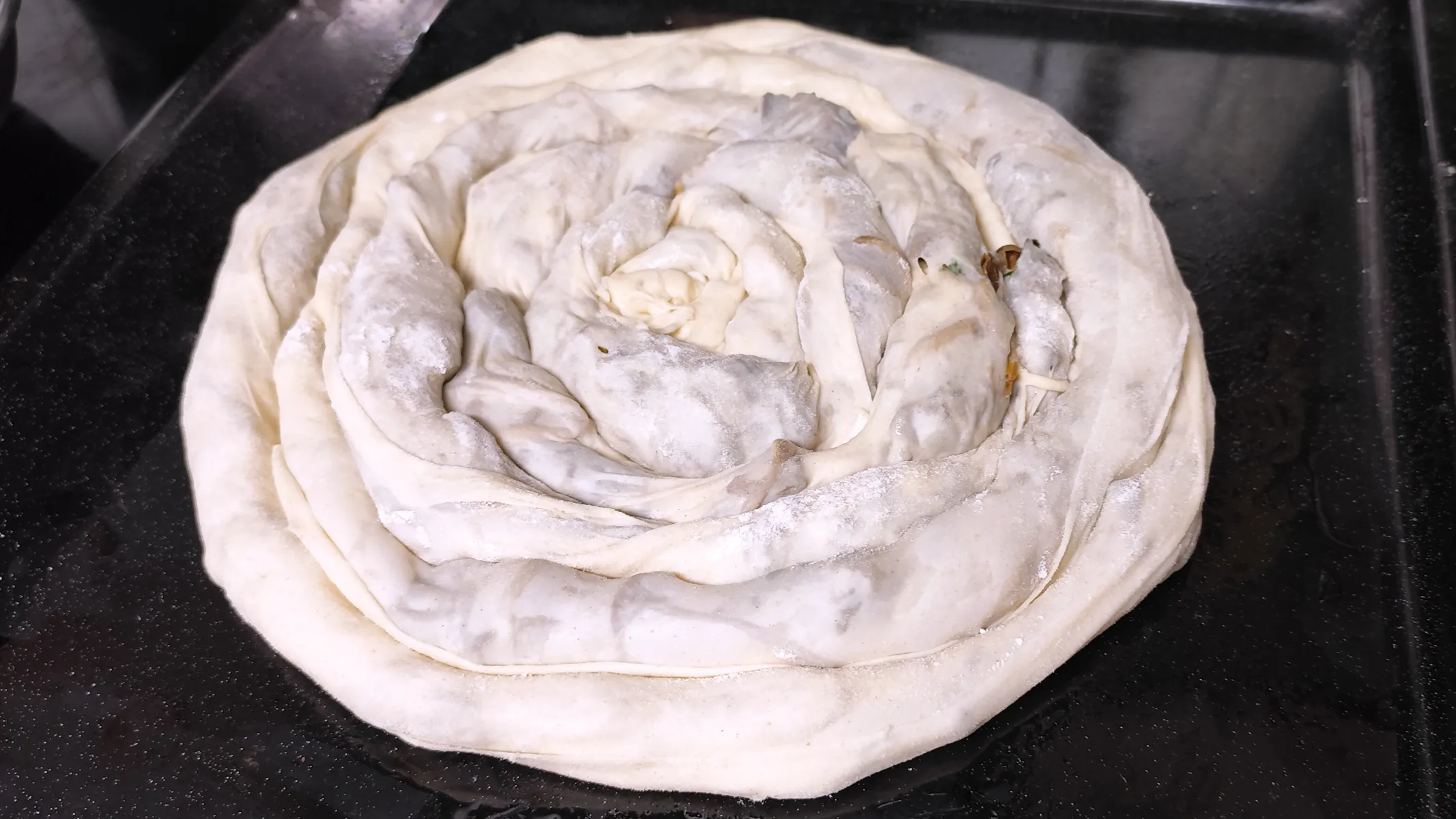 Wild Mushroom Phyllo Pie ready to be baked